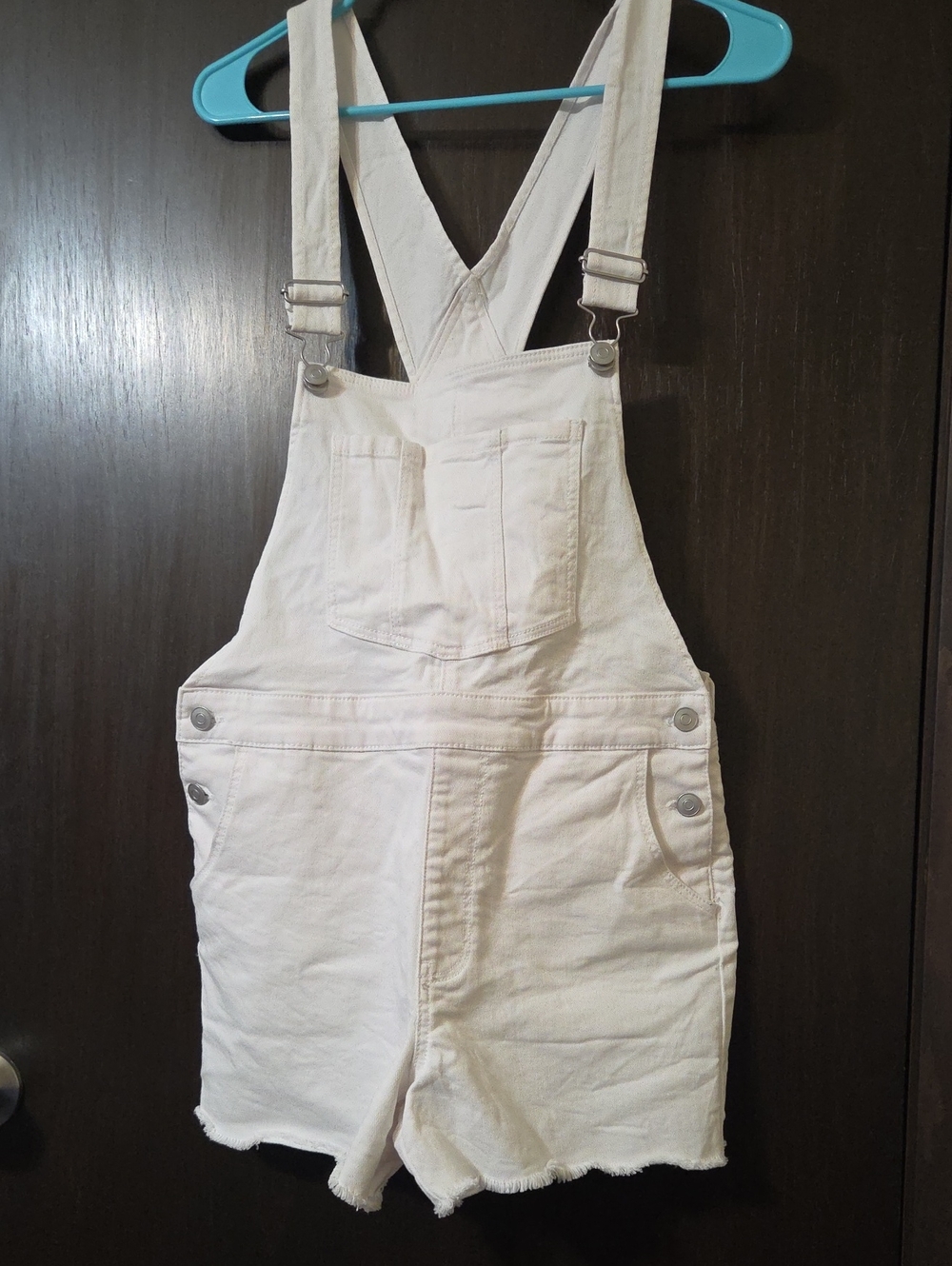 No Boundaries Ladies white shorts overalls Medium 7-9